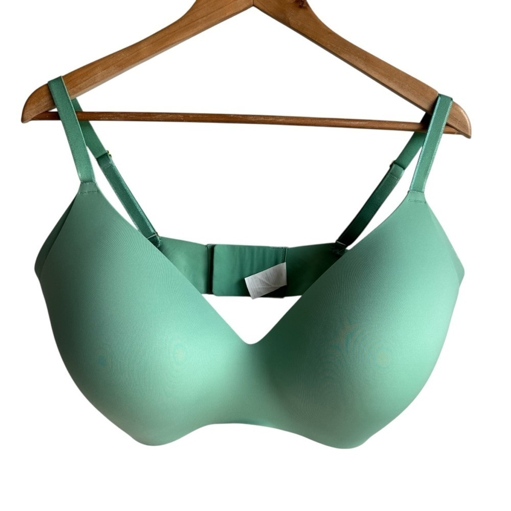 Knix WingWoman Bra Sz 8+ F/G/H Cup Green Wireless Molded Lightly Padded EUC